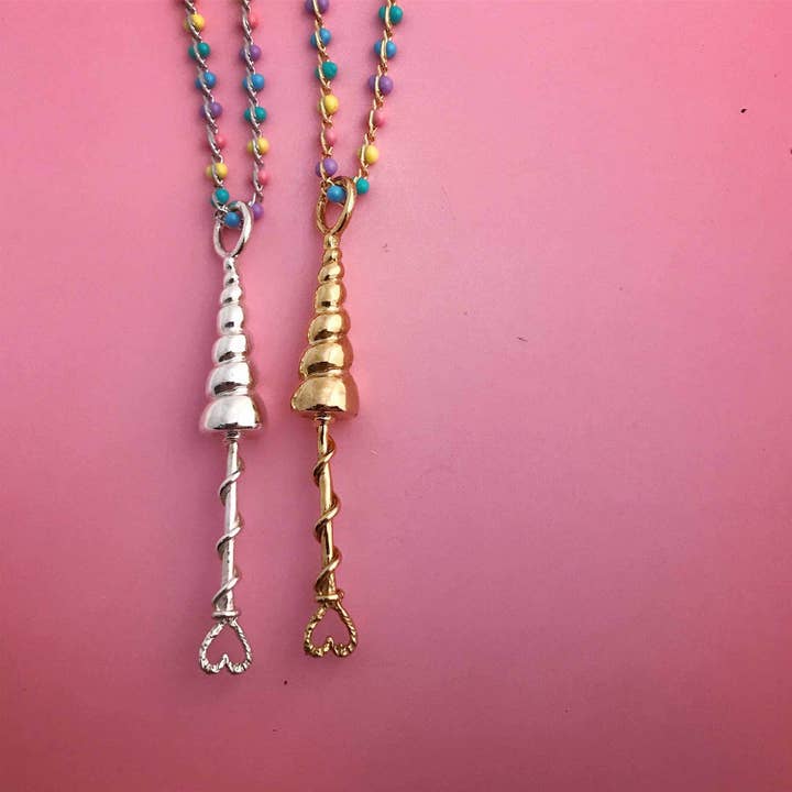 Anomaly Jewelry - Wholesale Pendant/Charm Necklace - Unicorn Horn Bubble Wand Necklace1