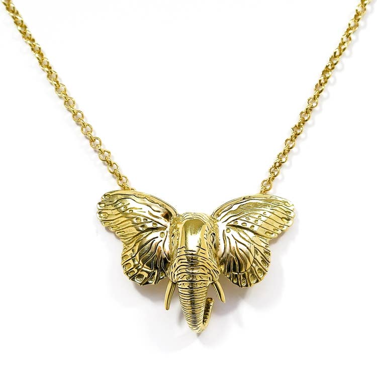 Bisjoux - Wholesale Pendant/Charm Necklace - Preservation elephant butterfly brass animal  Necklace4