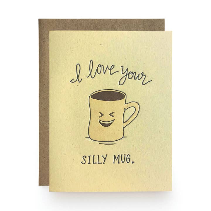 Wild Ink Press - Wholesale Love Card - Silly Mug Love Card, Letterpress Printed0