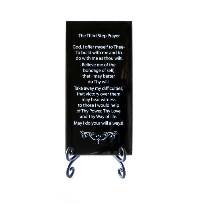 Lifeforce Glass, Inc. - Wholesale Muurplakkaat - Inspirerende glazen plaquette - Gebed in de derde stap