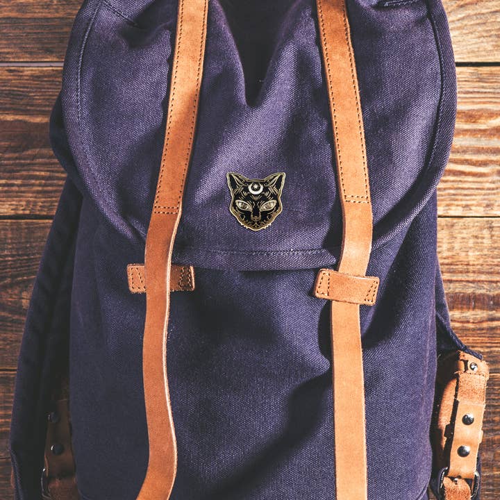 Real Sic - Wholesale Reversspeld/knoop - Luna The Black Cat Kitty Halloween Heksenkat Emaille Pin3