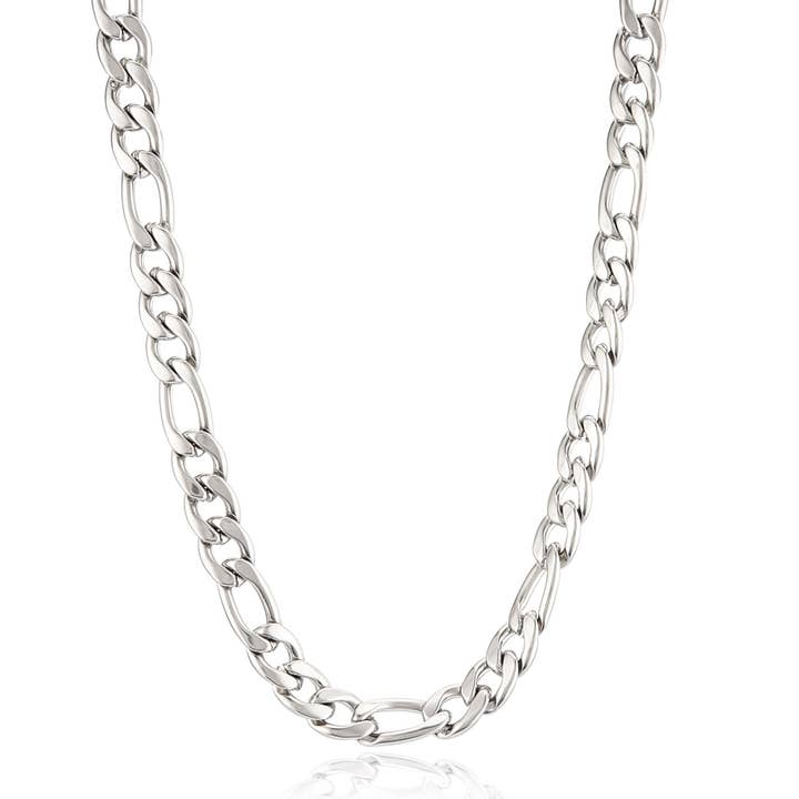 West Coast Jewelry - Wholesale Link & chain necklace - Stainless Steel Figaro Chain Necklace (9mm)
