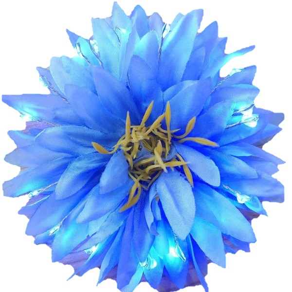 Little light lab - Wholesale Hair Clip - Women's - Blue Glowing Dahlia Hair Flower1