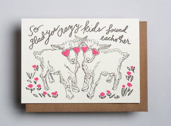 Wolf & Wren Press - Wholesale Love Card - Crazy Kids2