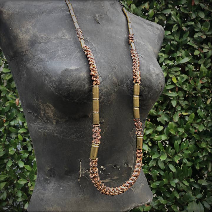ASTALI - Wholesale Beaded/Pearl Necklace - Snake Vertebrae & Bullet Long Necklace, African Snake Bones6