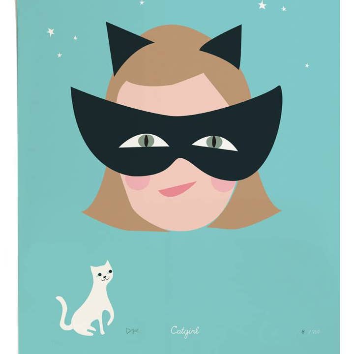 Impression artistique de chat fille pour la vente par pleased to meet GmbH