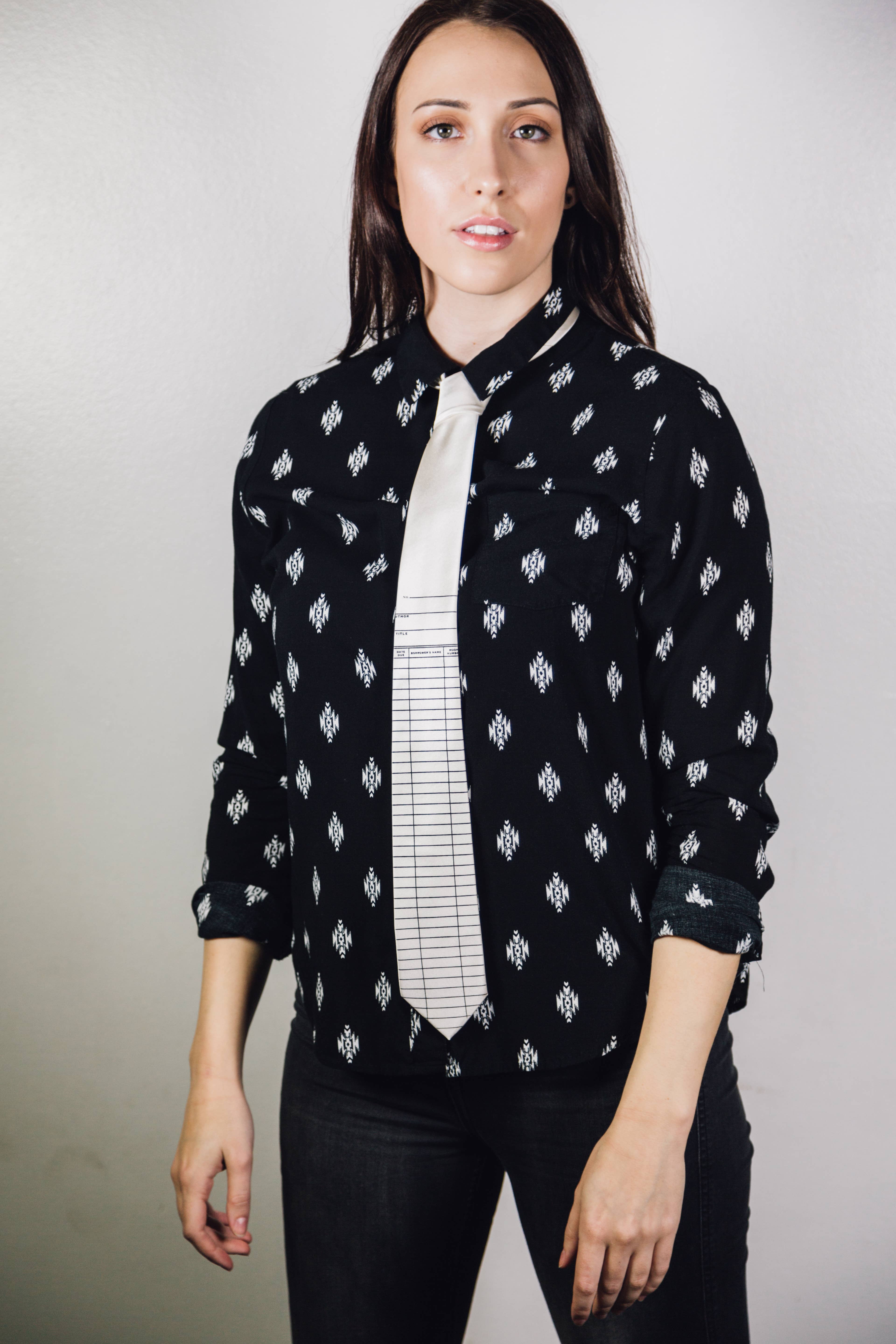 Cyberoptix Tie Lab - Wholesale Necktie - Men's - Library Due Date Due Card Necktie1