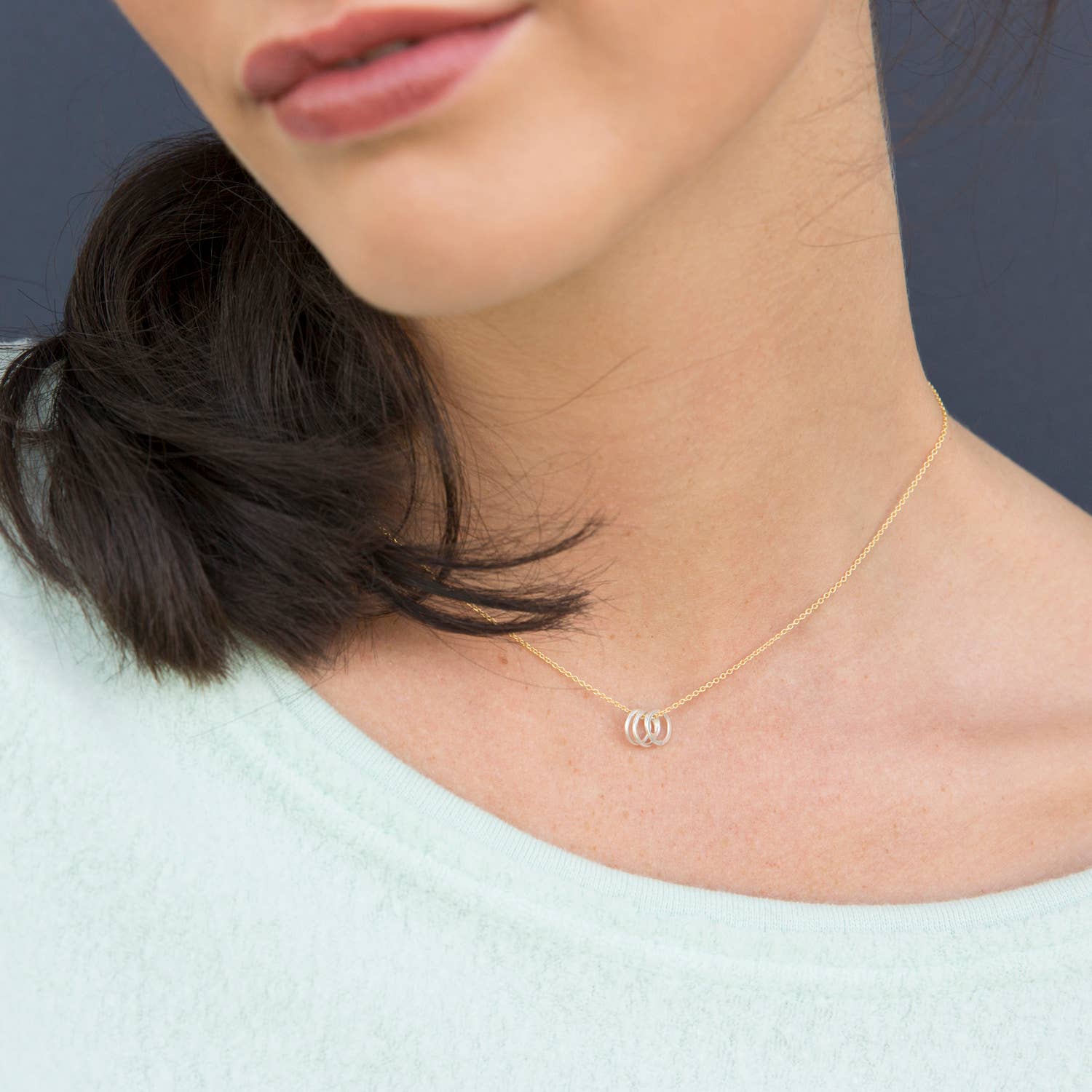 Freshie & Zero – wholesale Pendant/charm necklace – Cluster Necklace - Sterling Silver Chain Gold Filled Circles6