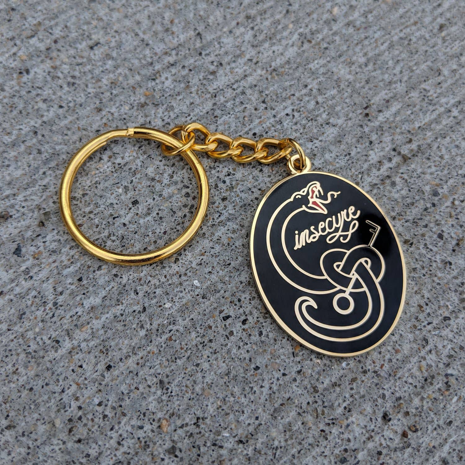 Brandy Bingham - Wholesale Keychain - Women's - Insecure Gold Snake Hard Enamel Keychain2