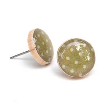 Khaki Polka Dot Studs for wholesale by Starlight Woods