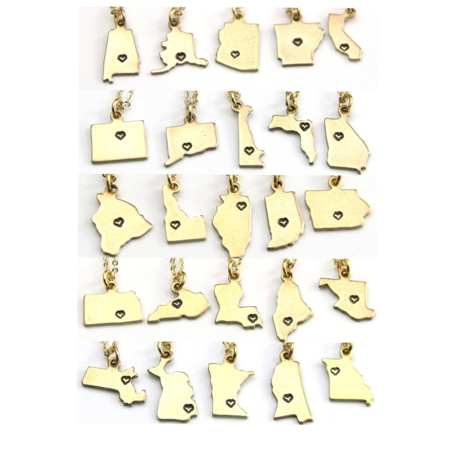 Peachtree Lane Co. - Wholesale Pendant/Charm Necklace - Wyoming - Custom State Heart Necklace3