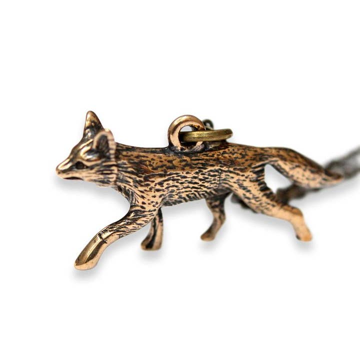 Moon Raven Designs – Großhandel Kette mit Anhänger/Charm – Halskette mit Anhänger mit Fuchs-Anhänger - Bronze
