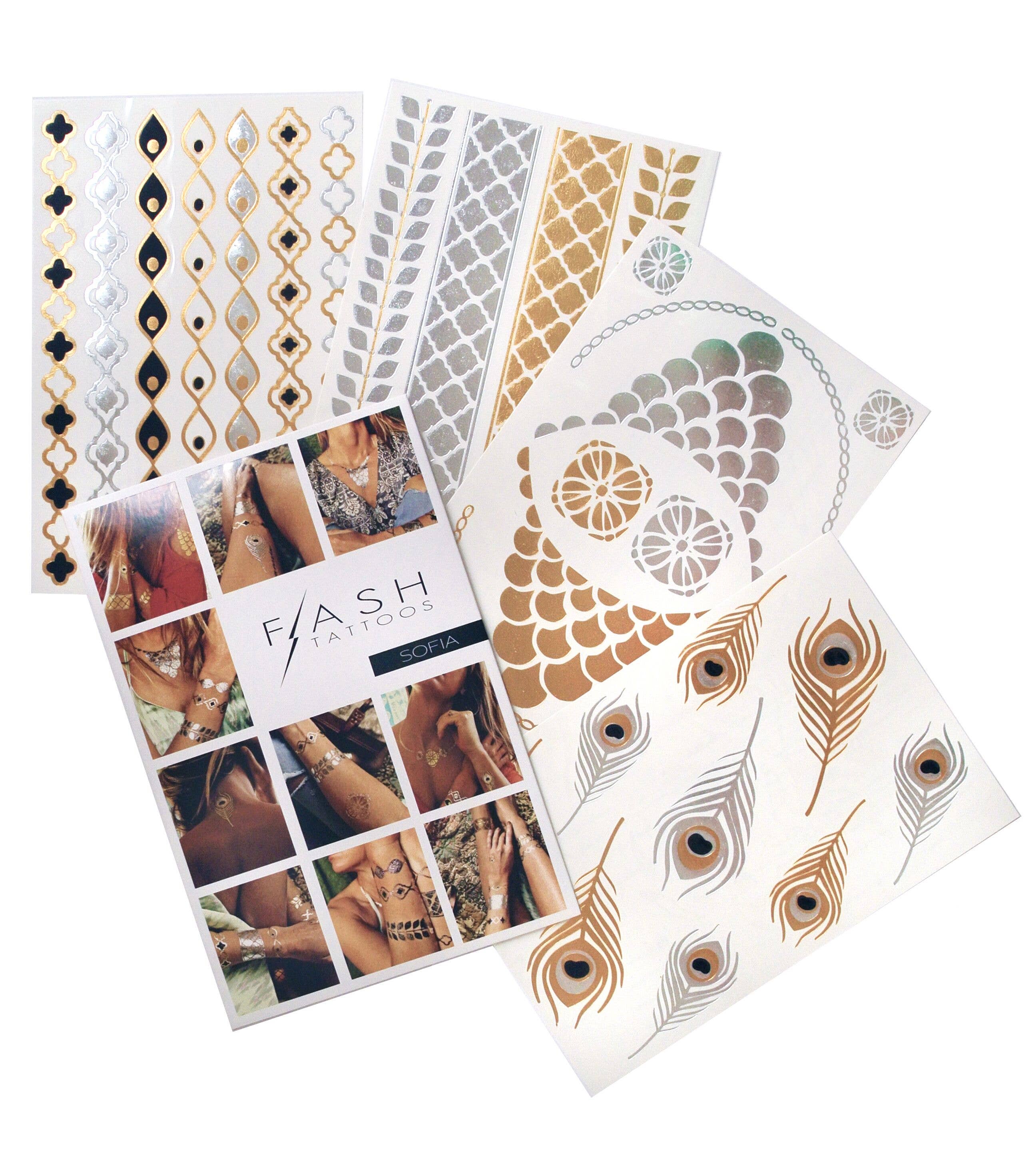 Flash Tattoos - Wholesale Temporary Tattoo - Sofia Temporary Tattoo | Boho metallic tattoo sticker