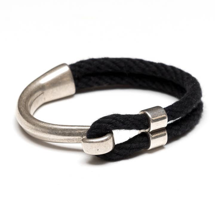 Hampstead - Black/Silver - Nautical Rope Bracelet for wholesale by Allison Cole Jewelry