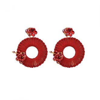 Boucles d'oreilles Crochet Rouge pour la vente par NARA HANDMADE JEWELRY