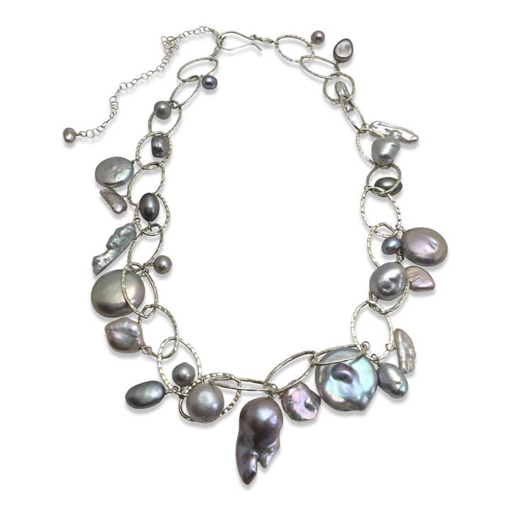 Collier Lux Bio Perle Gris Platine pour la vente par Delisch Jewelry & Accessories