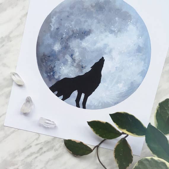 Katelyn Morse Art - Wholesale Art Print - Wolf Moon Art Print 11X141