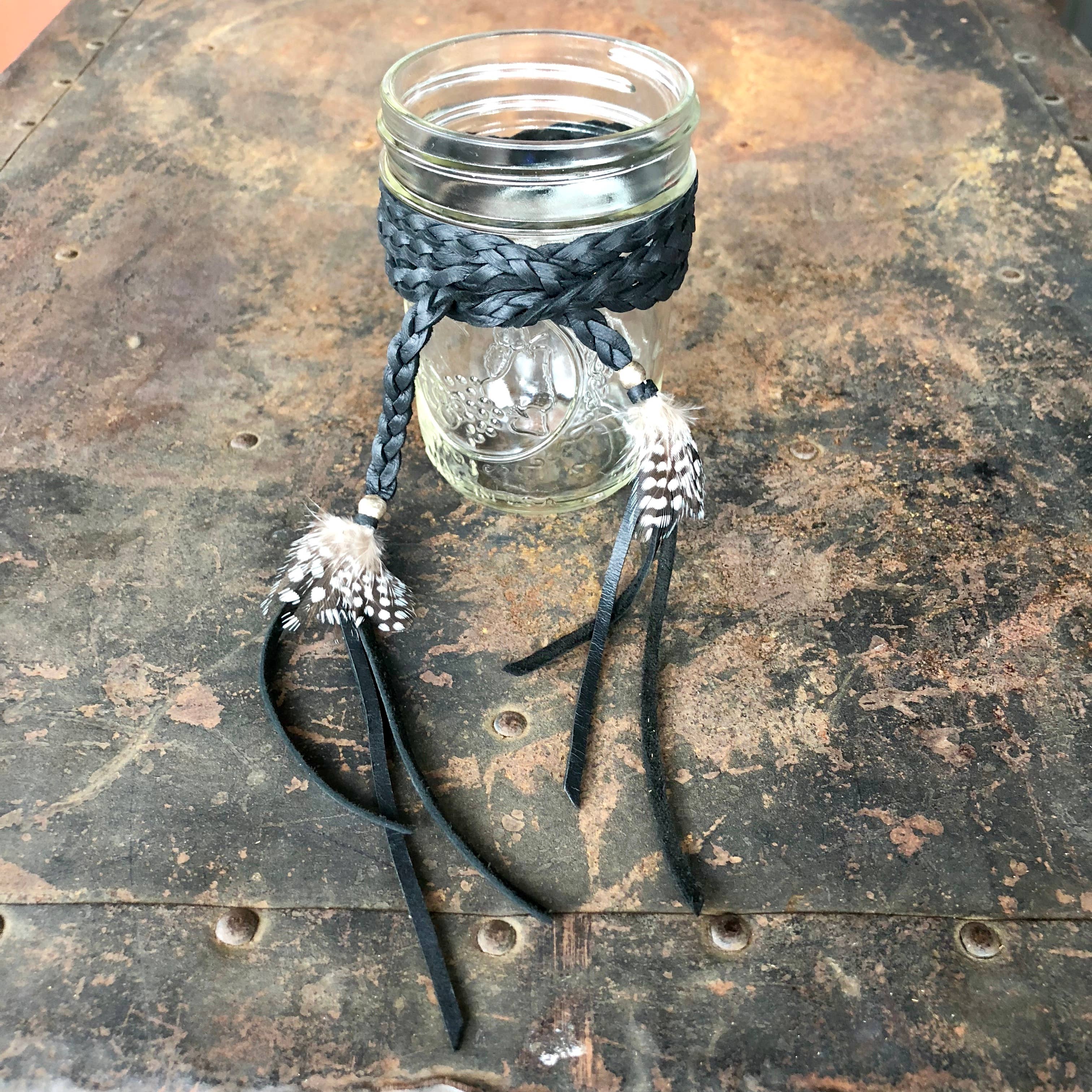 Black Leather Wrap Accessory - Black, Bracelet/Lariat/Hatband for wholesale on Faire6