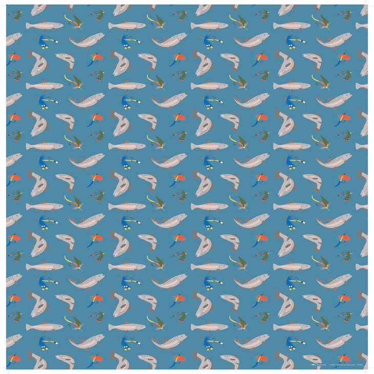 Wholesale Fly Fishing Gift Wrap Roll (3 sheets/roll) for your