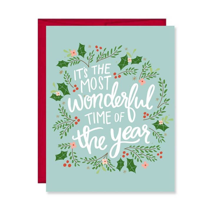 Most Wonderful Time Of The Year Card for wholesale by Pen & Paint
