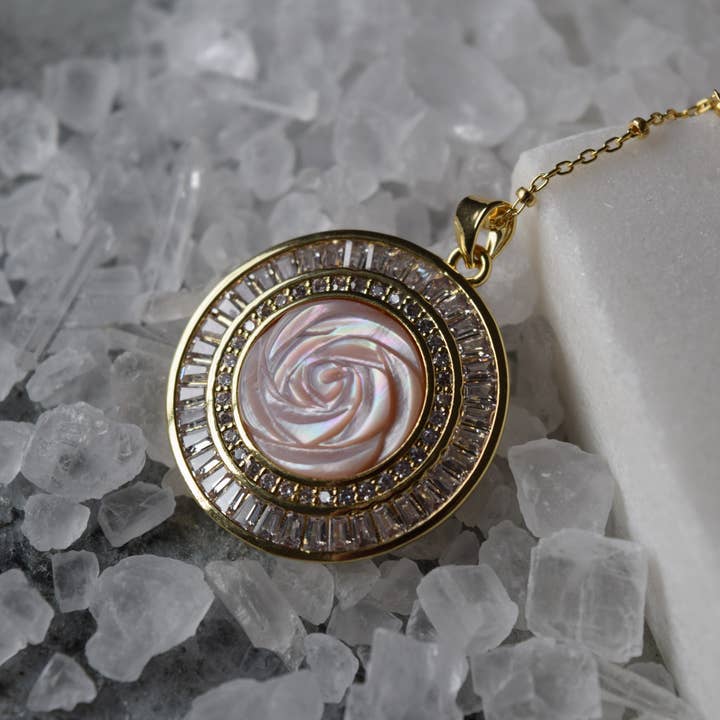 Gwen Rose Necklace - Blush for wholesale by Rory Ashton Jewelry
