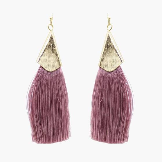 Pink Tassle Drop Earrings for wholesale by Mia Accessories