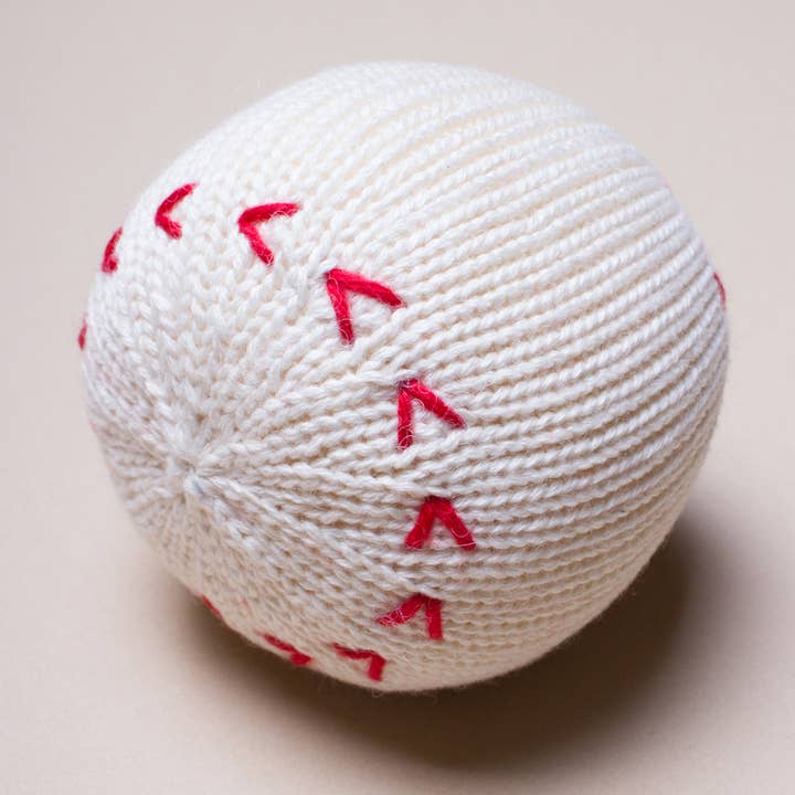 Estella - Wholesale Handheld Rattle - Baby - Organic Baby Toy - Baseball Rattle (Handmade)