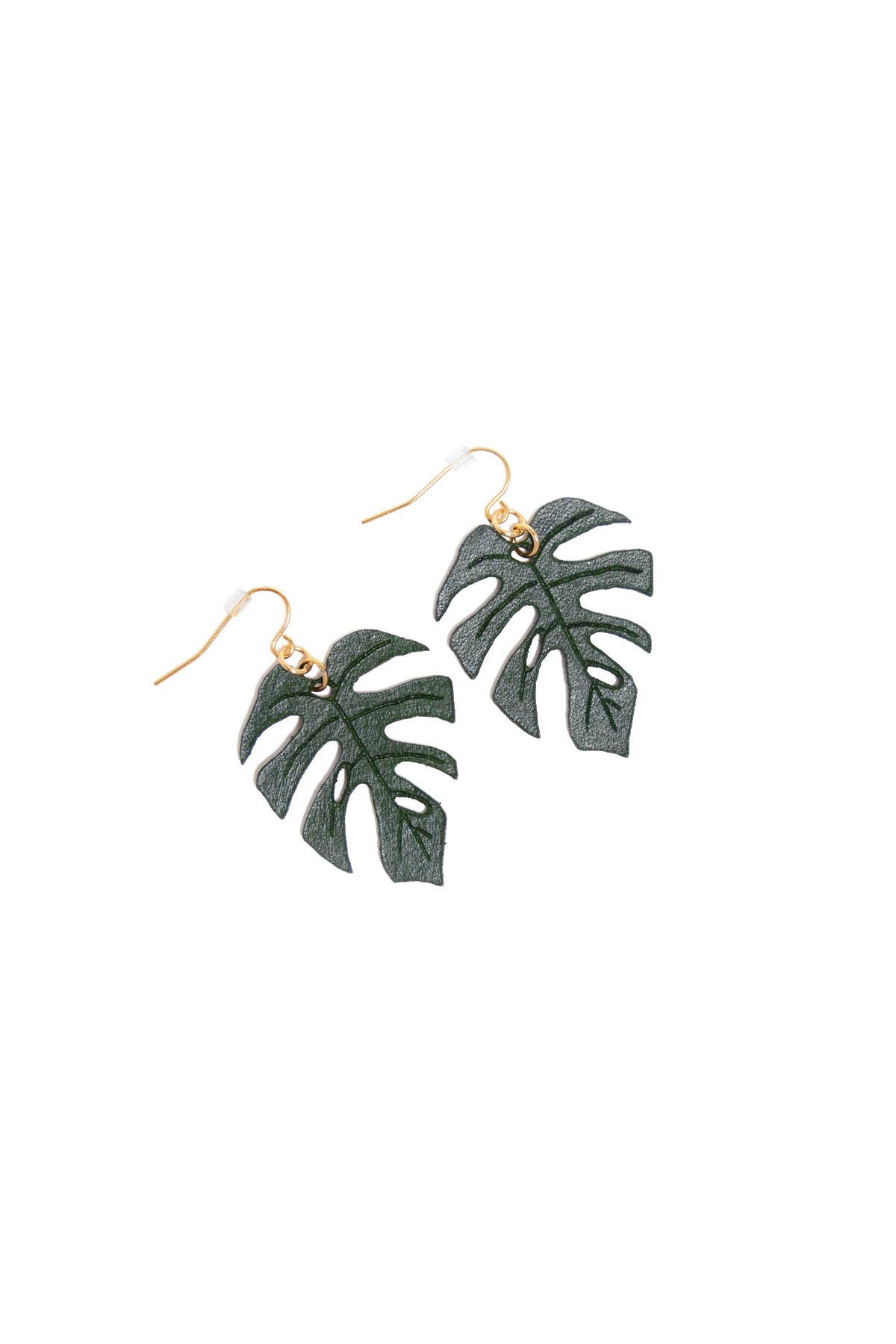 Stitch & Shutter - Wholesale Hangende/ronde oorbellen - Mini Monstera Leaf Oorbellen0