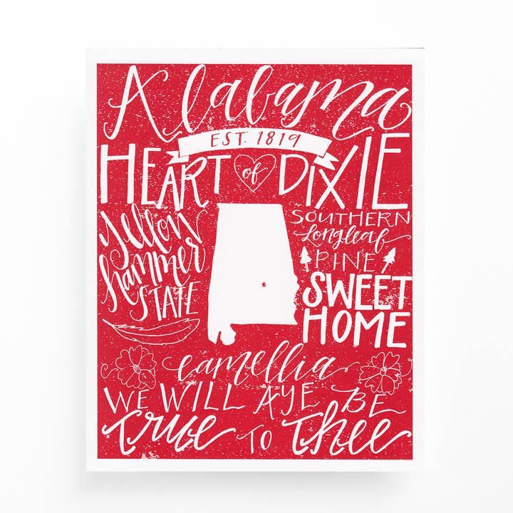 Alabama Facts Print for wholesale by Stately Made