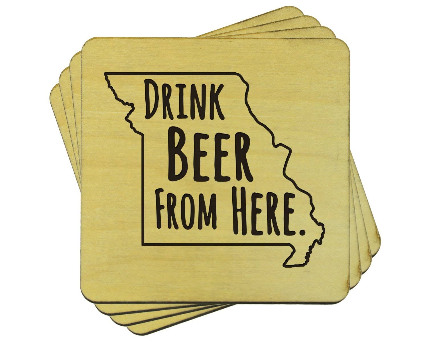 Torched Products - Wholesale Coasters - Drink Beer From Here Coasters | Set of 4 Beer Coasters29