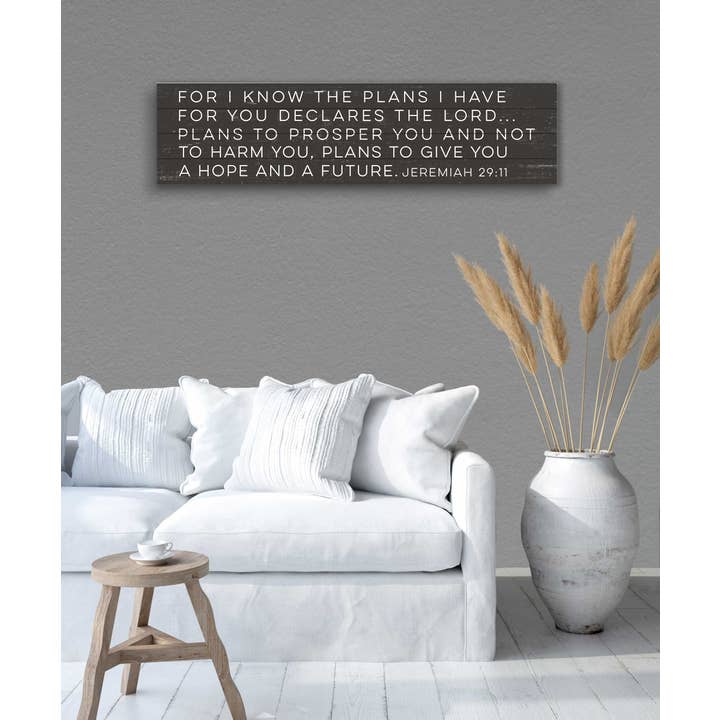 Kindred Hearts - Wholesale Sign - 40x10 For I Know The Plans Slatted Sign1