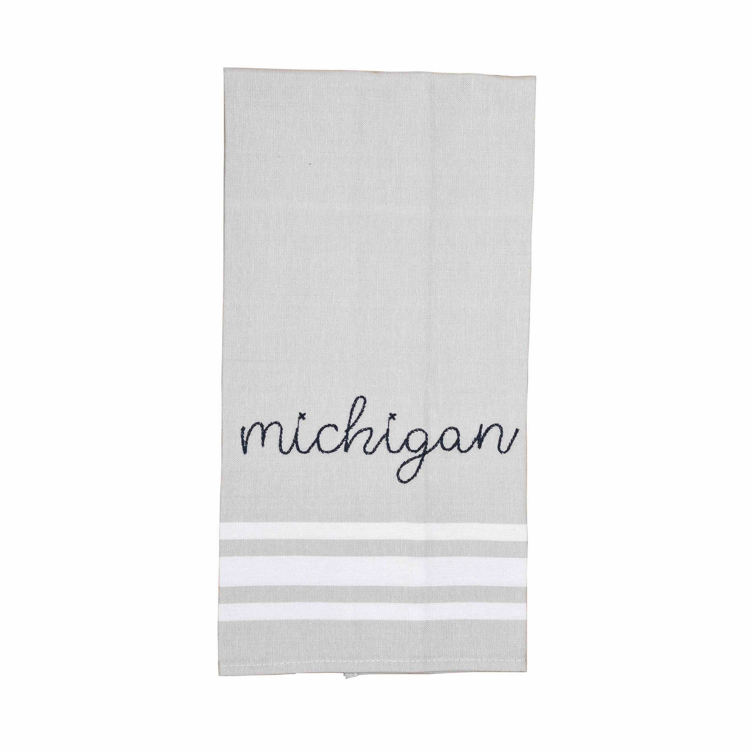 Totalee Gift - Wholesale Tea Towel - SALE Cotton Pink Michigan Tea Towel