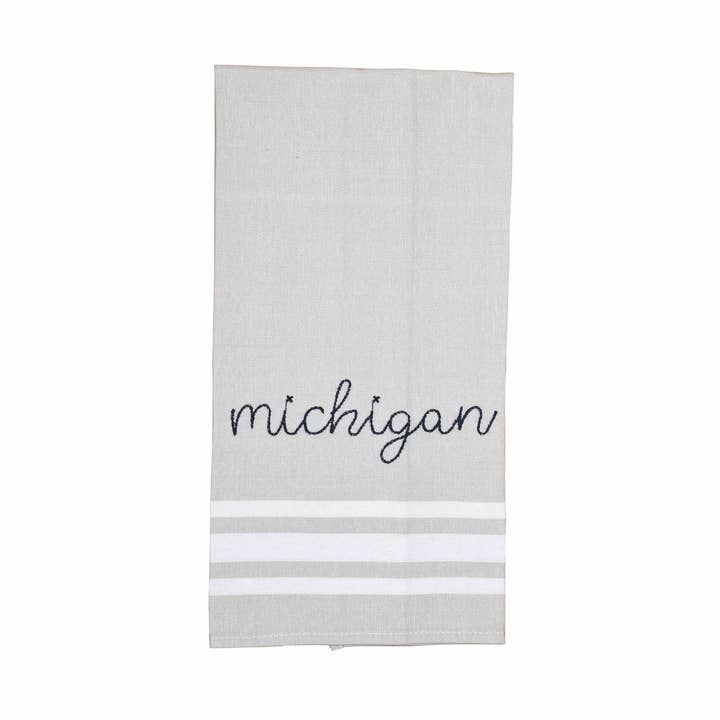 SALE Cotton Pink Michigan Tea Towel for wholesale by Totalee Gift