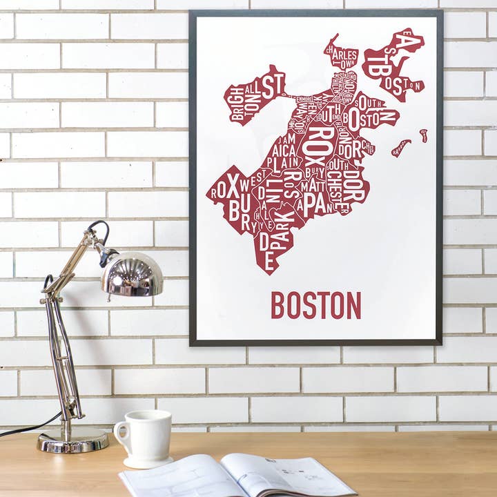 Ork Posters – wholesale Poster – 18" x 24" Boston Neighborhood Map Poster2