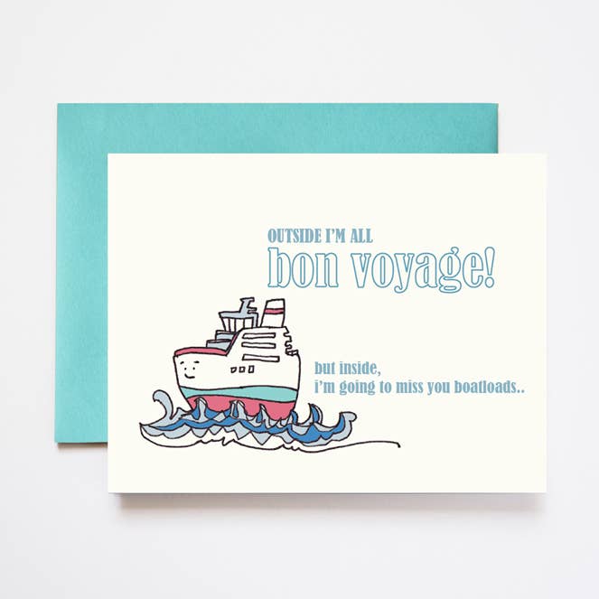 Boatloads of Bon Voyage Greeting Card for wholesale by ILOOTPAPERIE