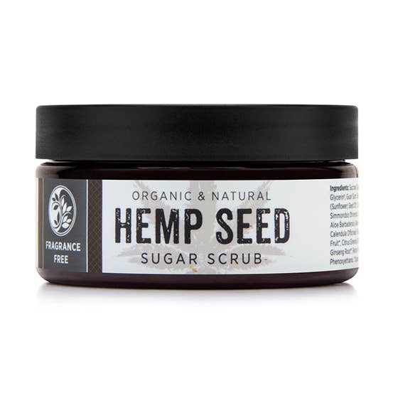 Fragrance Free Hemp Seed Sugar Scrub for wholesale by Mika Naturals