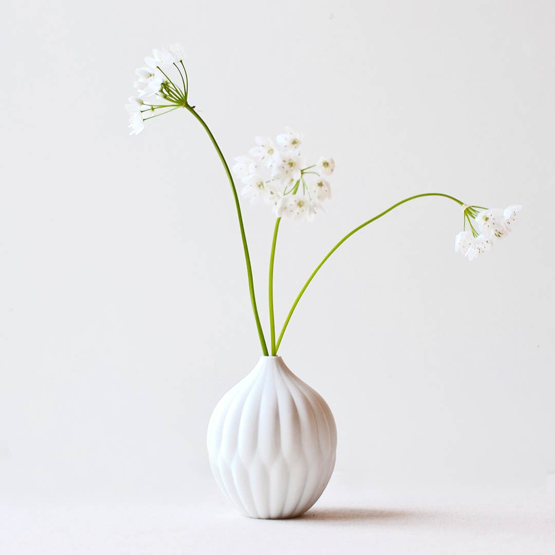 Matte white Textured Porcelain Vase - Petite for wholesale on Faire2