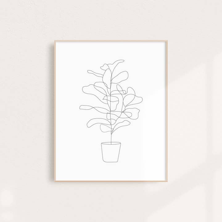 Fiddle Fig Illustration Wall Art Print for wholesale by Binge Studio
