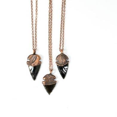 Obsidian Arrowhead Necklace for wholesale by HAWKHOUSE