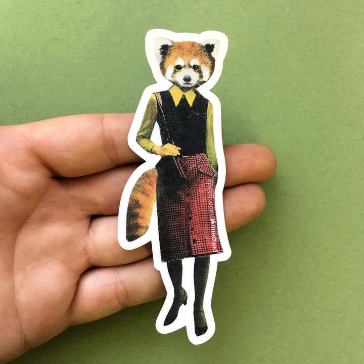 Pergamo Paper Goods - Wholesale Sticker - Red Panda Lady Vinyl Sticker
