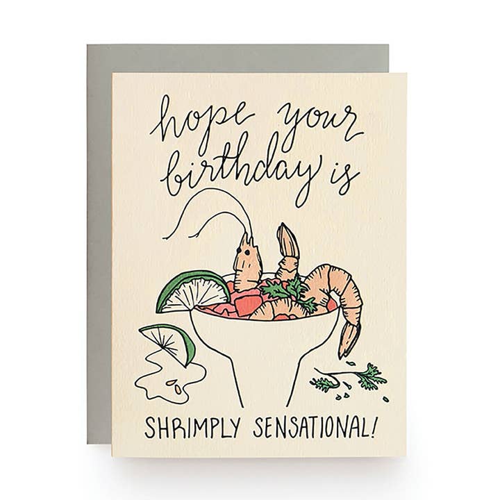Shrimply Sensational Birthday Card for wholesale by Wild Ink Press