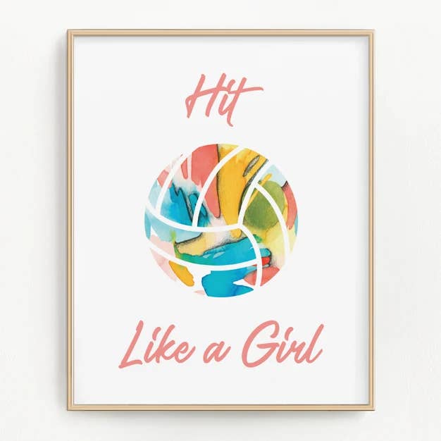 Hit Like A Girl Volleyball Art Print for wholesale by Flip The Script Studios