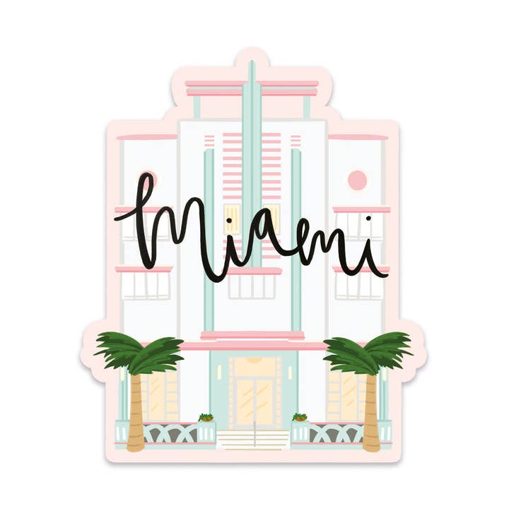 Miami Vinyl Sticker - Miami Beach Souvenir for wholesale by Bloomwolf Studio