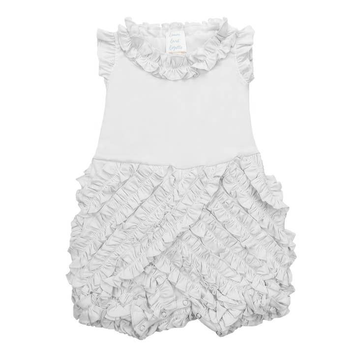 LAYETTE BASIC-White Rula Romper for wholesale by Lemon Loves Lime