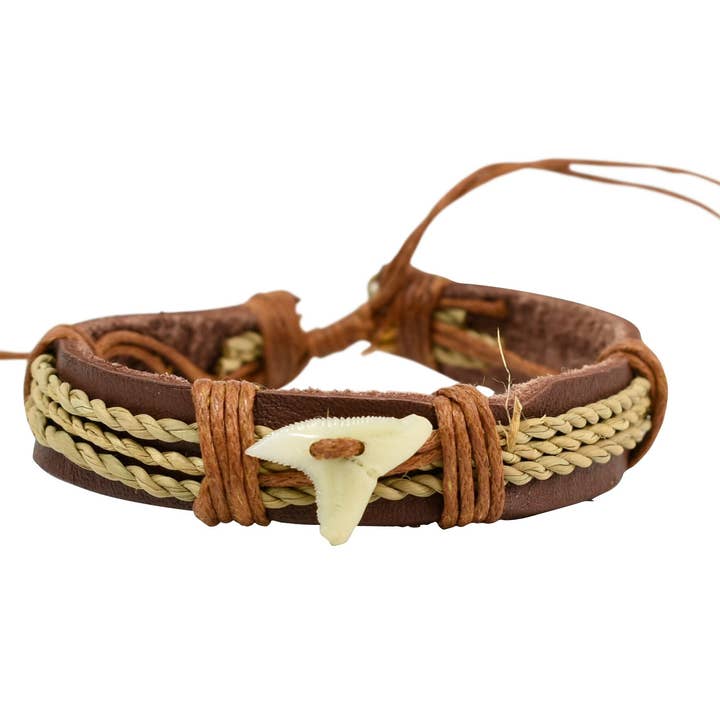 Läder Shark Tand Armband för wholesale av Snazzy and Co