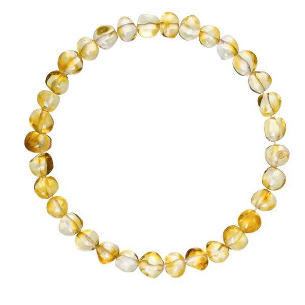 7.5" Adult Baroque Amber Honey Bracelet for wholesale by Powell's Owls