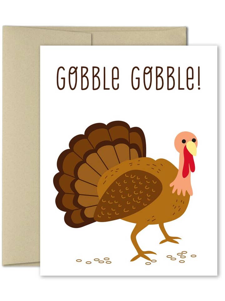 Gobble Gobble - Thanksgiving Card for wholesale by The Imagination Spot