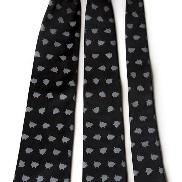 Cyberoptix Tie Lab - Wholesale Necktie - Men's - Piggy Pattern Necktie. "Porkadot" Microfiber Tie.2