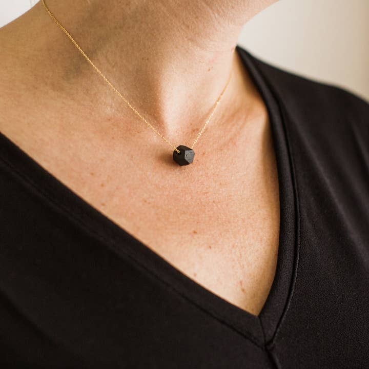 Jenna Vanden Brink Ceramics - Wholesale Pendant/Charm Necklace - Petite Faceted Porcelain Necklace5