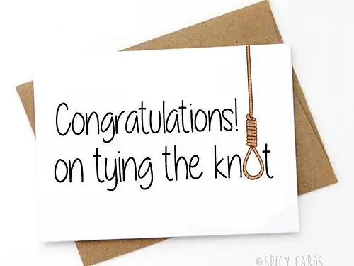 Spicy Cards - Wholesale Wedding Card - Funny Wedding card - Congrats on tying the knot0